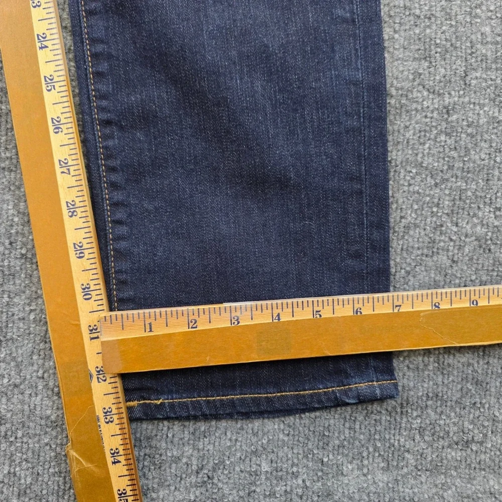 True Religion Geno Relaxed Slim Jeans Men 34X33 Dark Blue No Flap Stitch Stretch